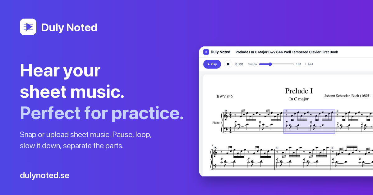 Sheet music scanner & player online | Duly Noted