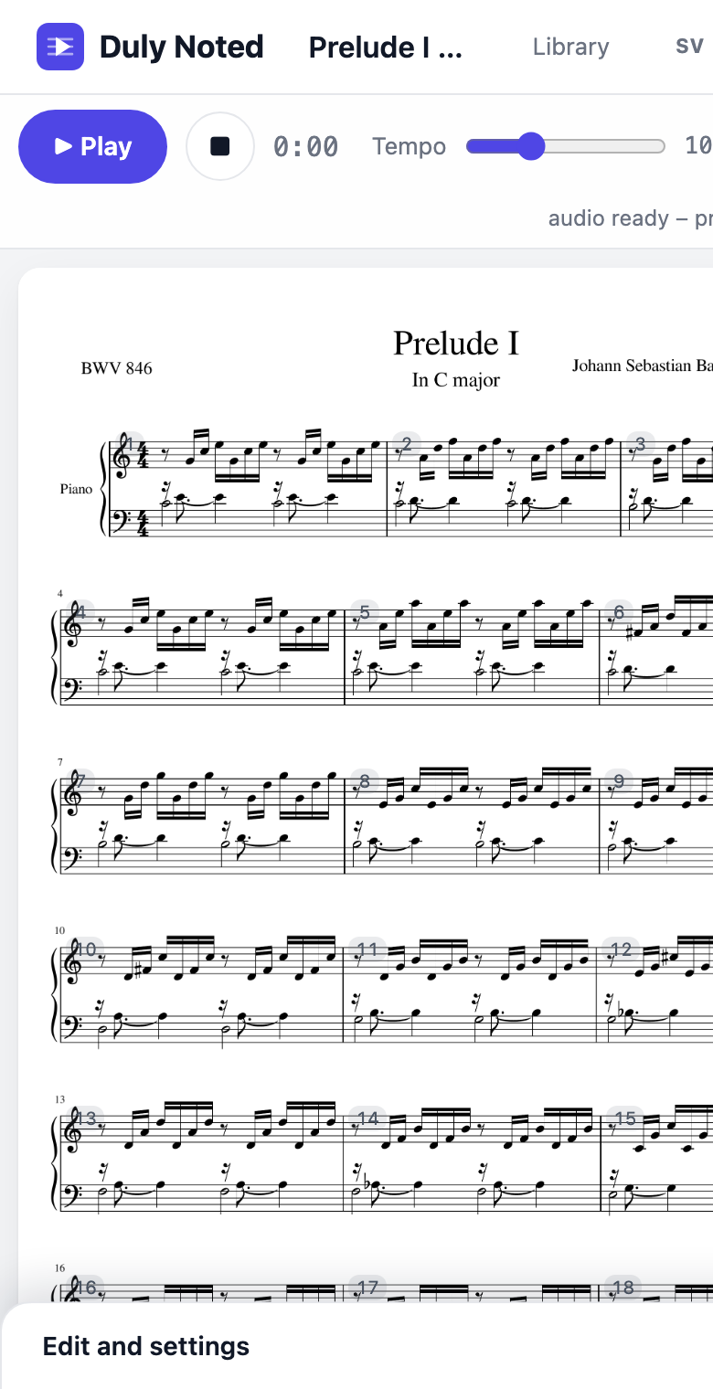 Sheet music scanner & player online | Duly Noted